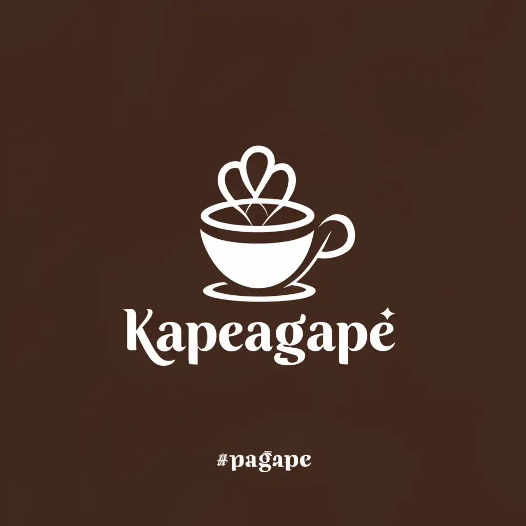 a logo design,with the text "KapeAgape", main symbol:Coffee,Moderate,clear background