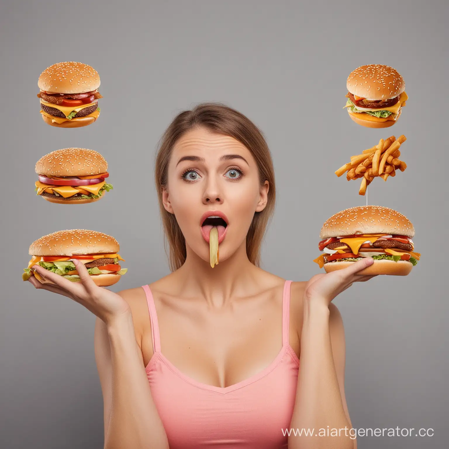 Woman-Choosing-Junk-Food-Over-Healthy-Options