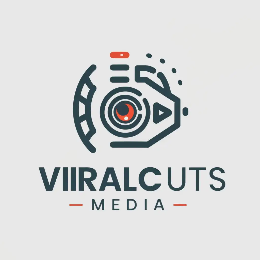 a logo design,with the text "ViralCuts Media", main symbol:Camera and cinema film,Moderate,be used in Internet industry,clear background