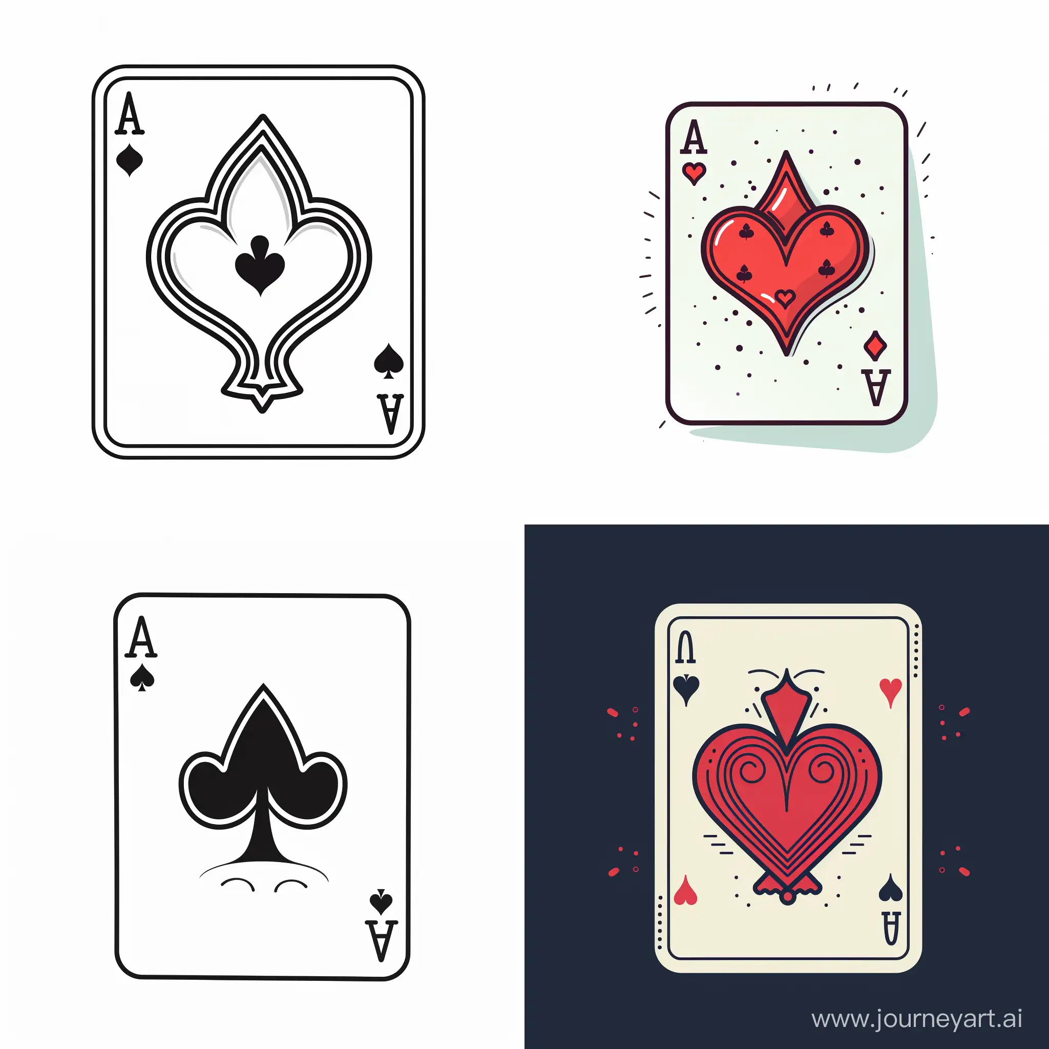 playing card, simple line art, vector style, 