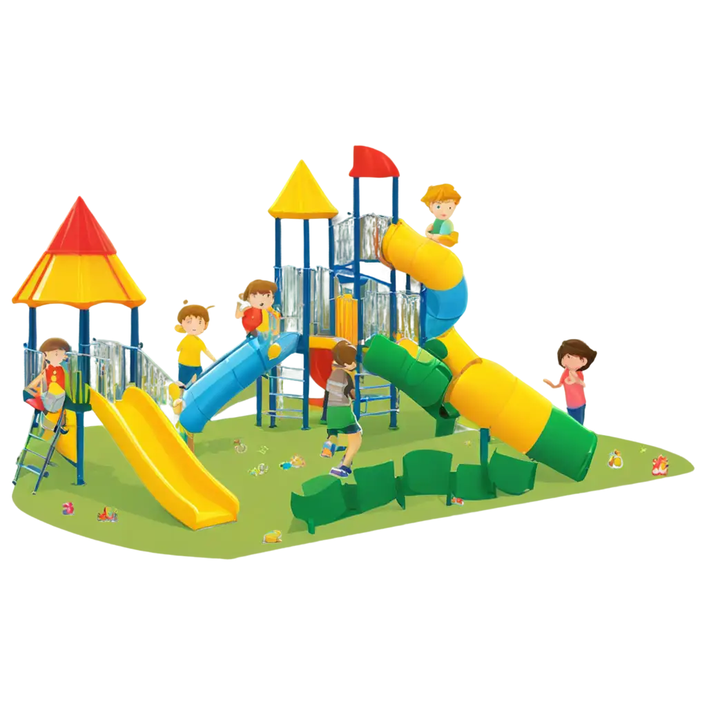 Vibrant-PNG-Illustration-Children-Playing-in-Playground-Clipart