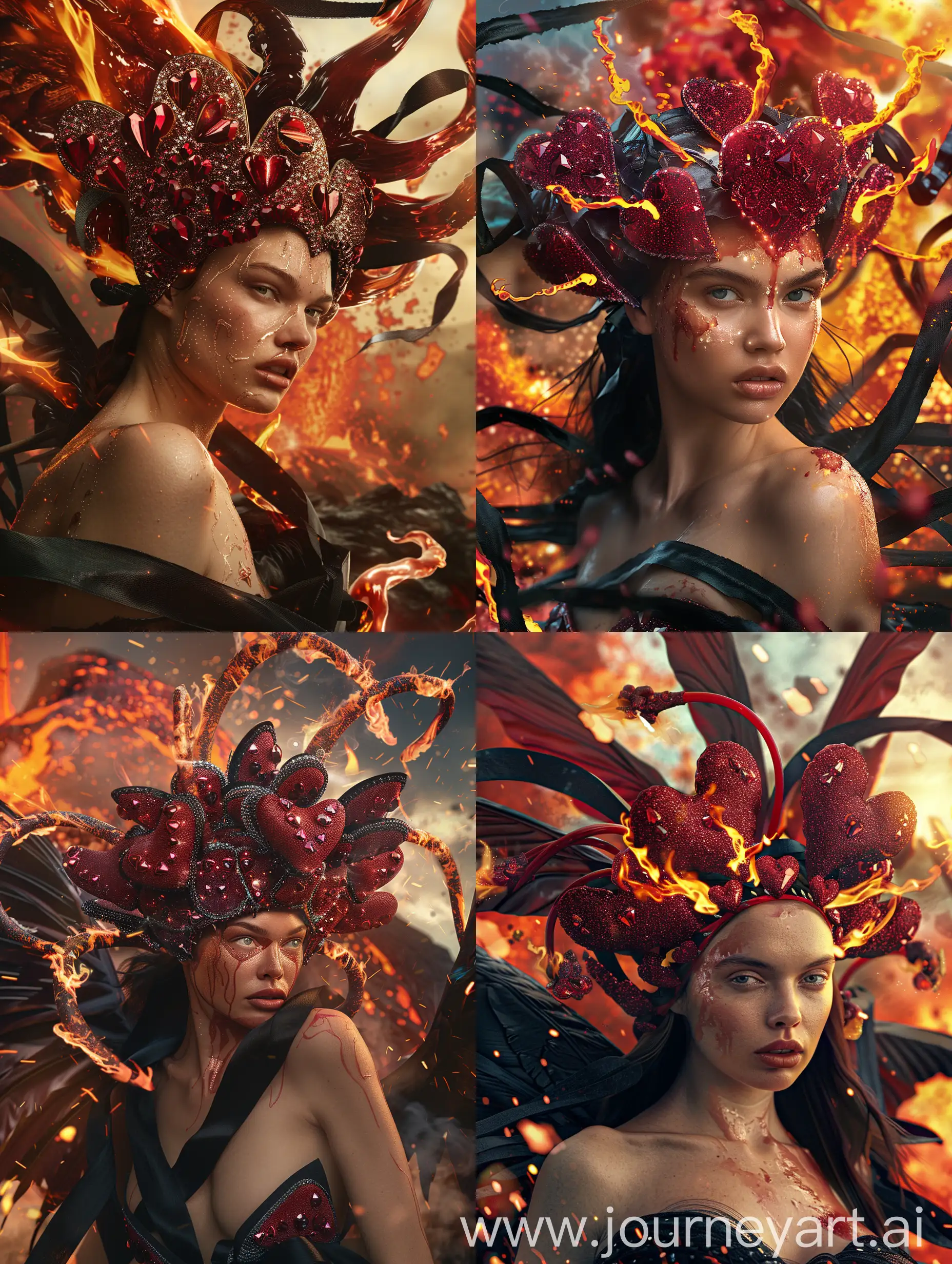 Fiery-Goddess-Woman-Emerging-from-Flames-with-Crimson-Heart-Headdress