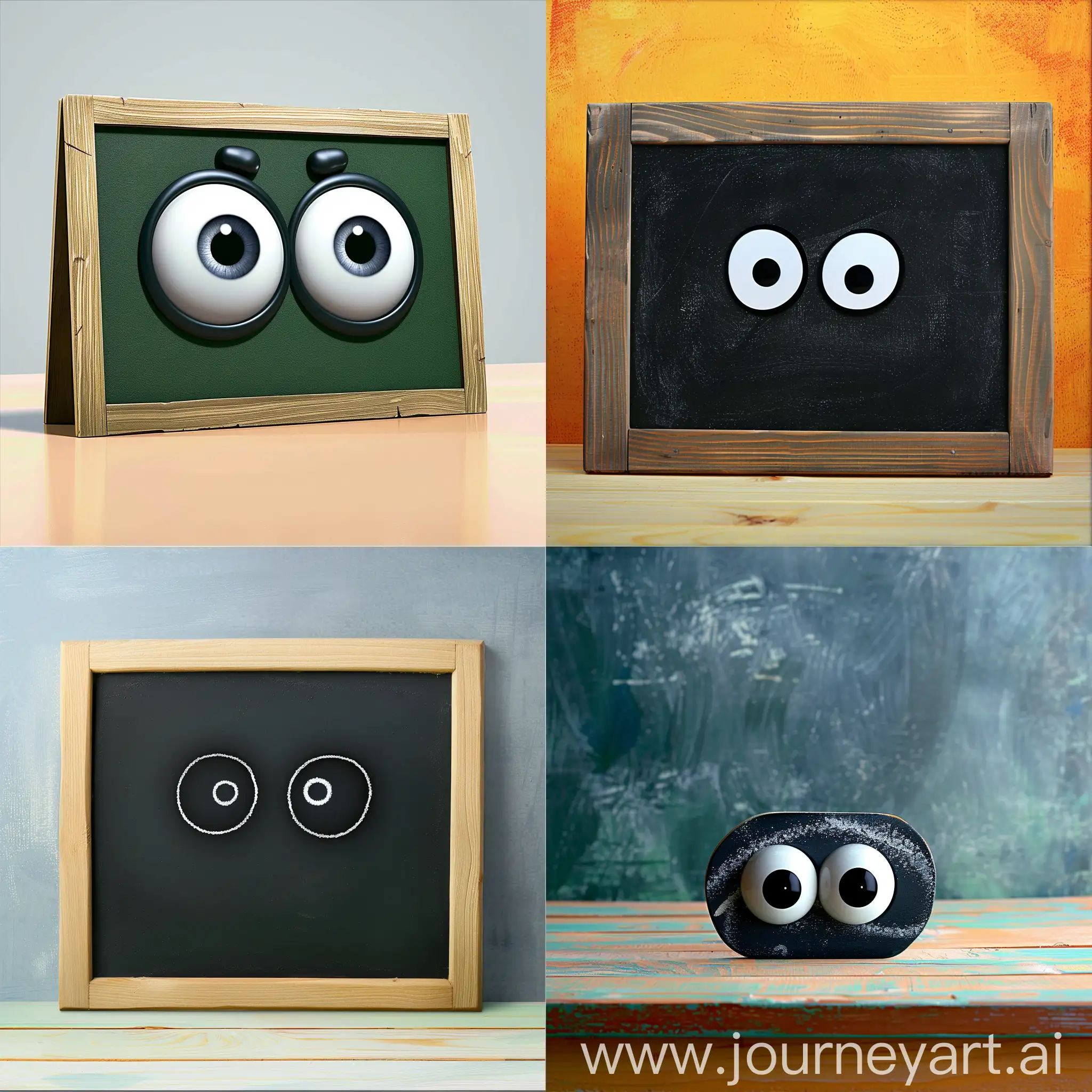 blackboard с большими глазами эмоциональный вид сбоку
симметричный анимация pixar на ярком фоне