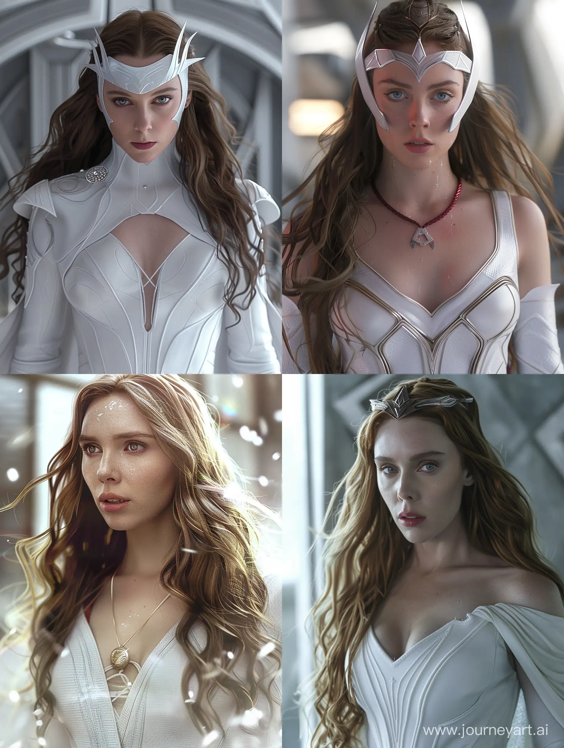 Scarlet Witch in White Realistic 8K 