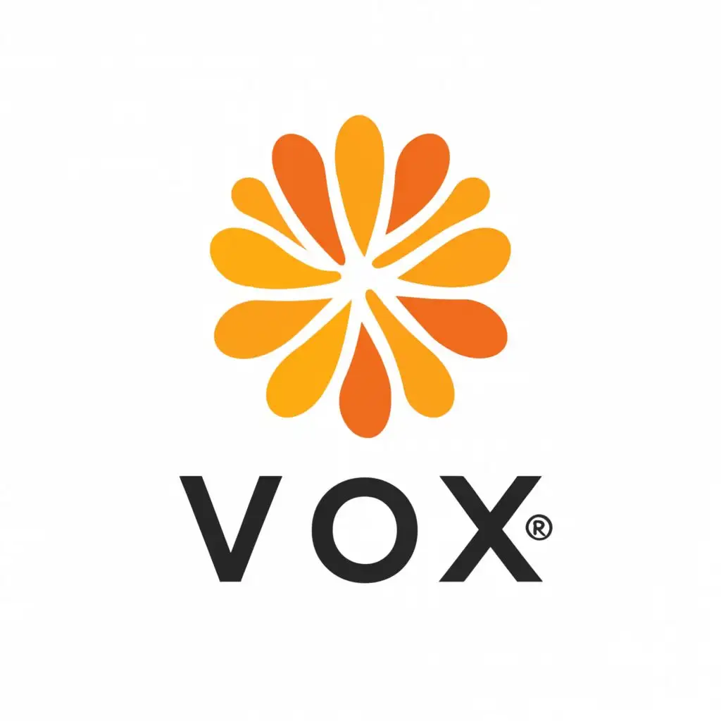 a logo design,with the text "Vox", main symbol:Flat pastel yellow sunflower, abstract and techy style with flat design thinking.,Moderate,be used in Technology industry,clear background