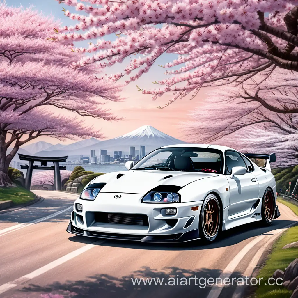 Japanese-Katana-Drift-Toyota-Supra-Racing-Amidst-Cherry-Blossoms