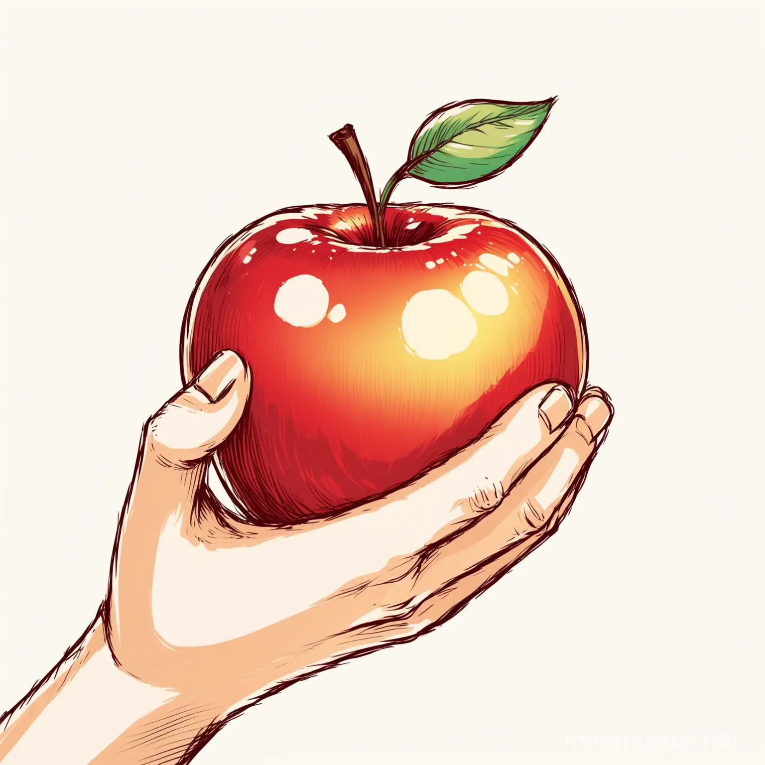 make apples in hand drawing style. White background