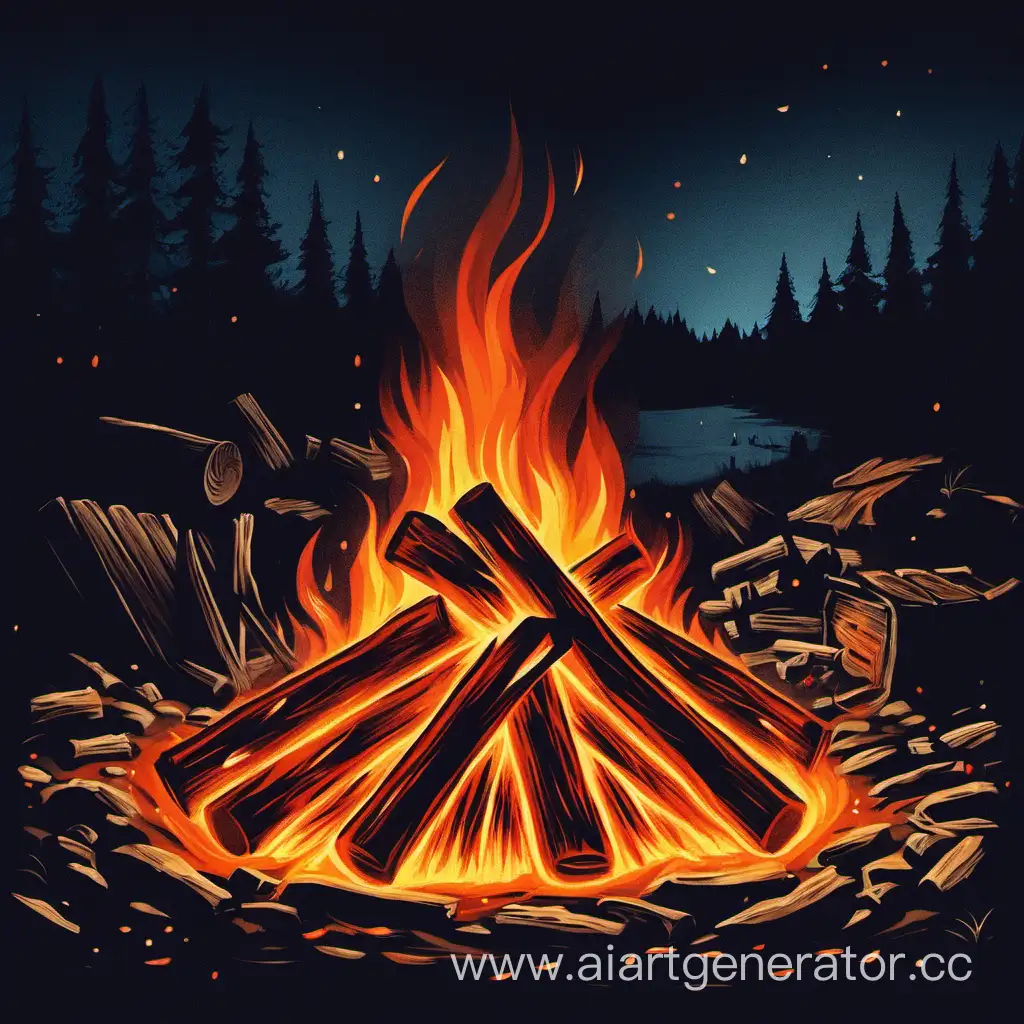 Gathering-Around-the-Bonfire-Friends-Enjoying-Warmth-and-Company