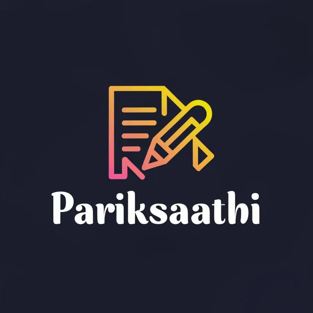 a logo design,with the text "parikSAathi", main symbol:Question Paper,Moderate,be used in Education industry,clear background