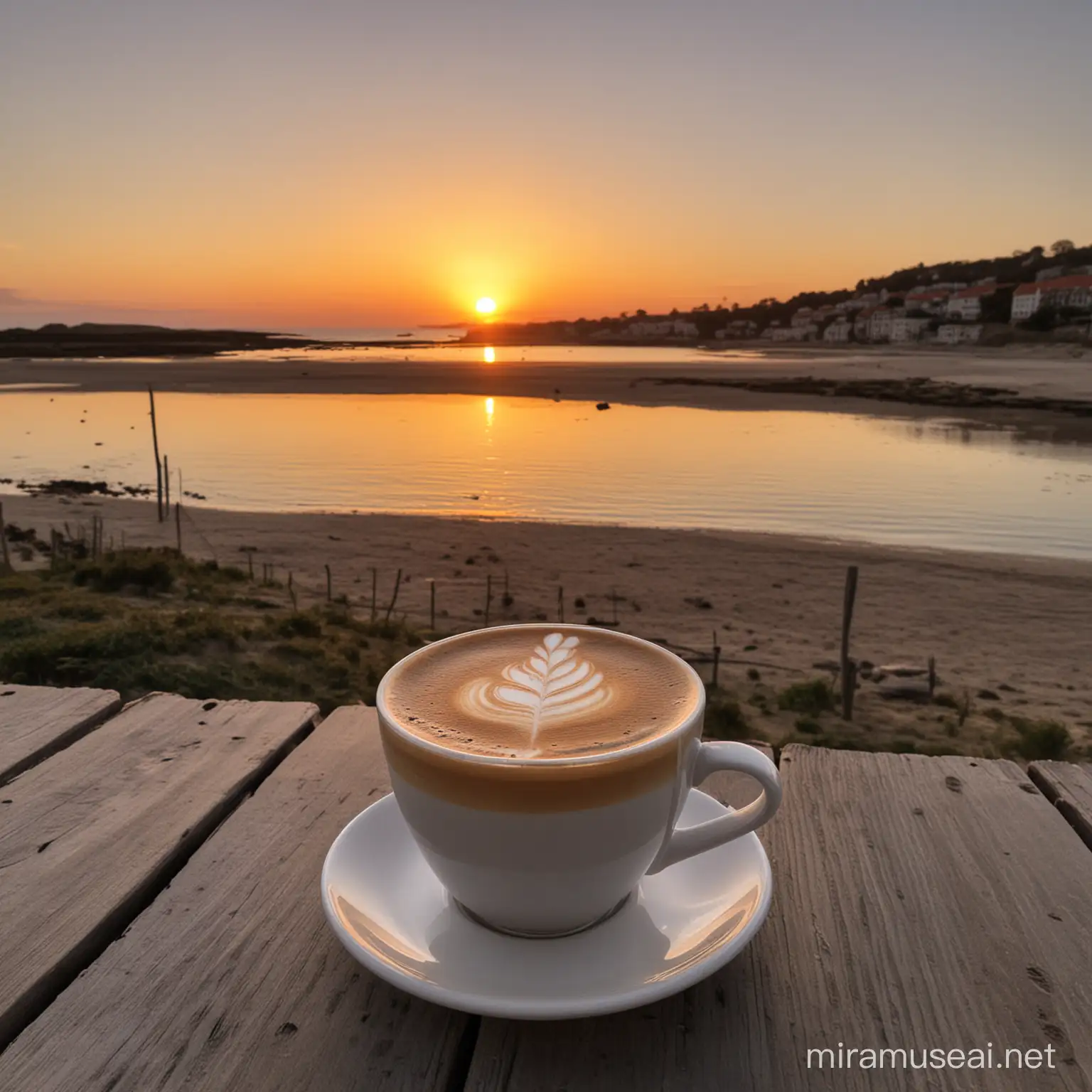 coffee in sunset

