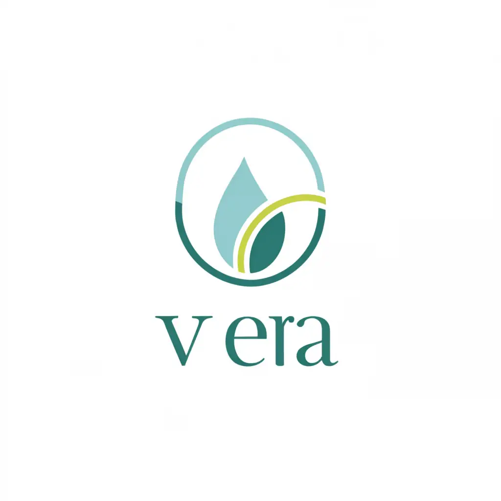 a logo design,with the text "Vera", main symbol:a logo design,with the text "Vera", main symbol:digital health app, specialises in relieving symptoms during the menopause., a drop of water,Minimalistic,be used in Medical industry,clear background,Moderate,be used in Medical Dental industry,clear background