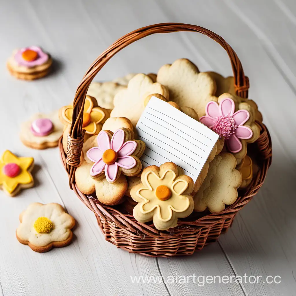 Elegant-Basket-of-Flower-Cookies-with-a-Thoughtful-Note