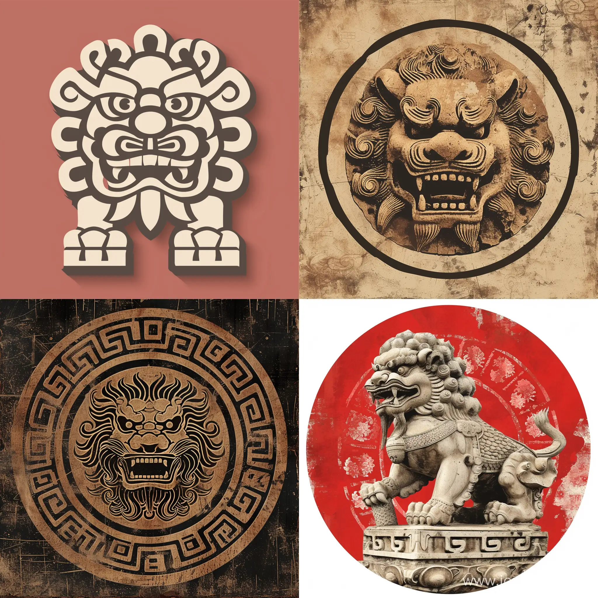 中国古代石狮logo