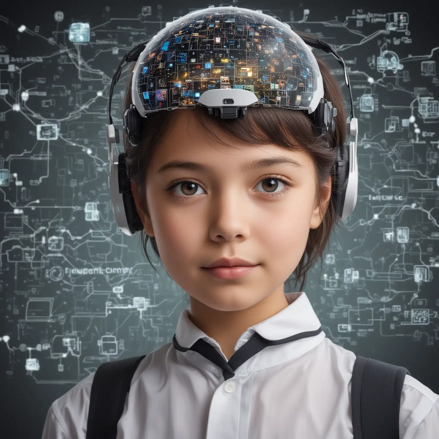 envision an image that combines the concepts of school, ai, innovation, and solutions
