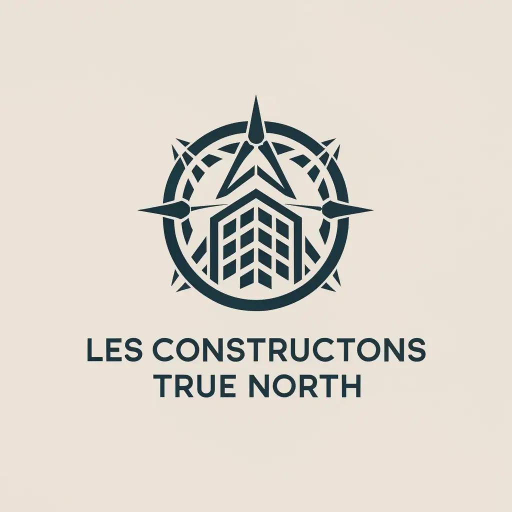 a logo design,with the text "Les Constructions True North", main symbol:buildings,Moderate,be used in Construction industry,clear background