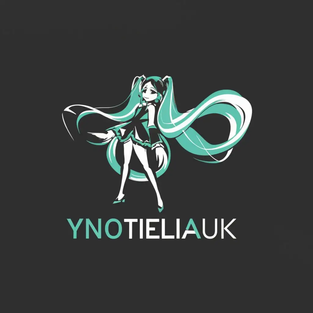 a logo design,with the text "YnotEliauk", main symbol:miku,Moderate,clear background