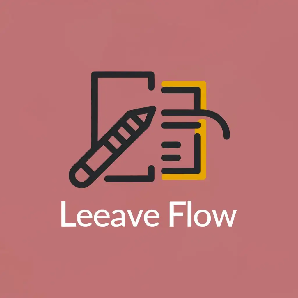 a logo design,with the text "Leave FLow ", main symbol:document, pen, paper etc,Moderate, clear background