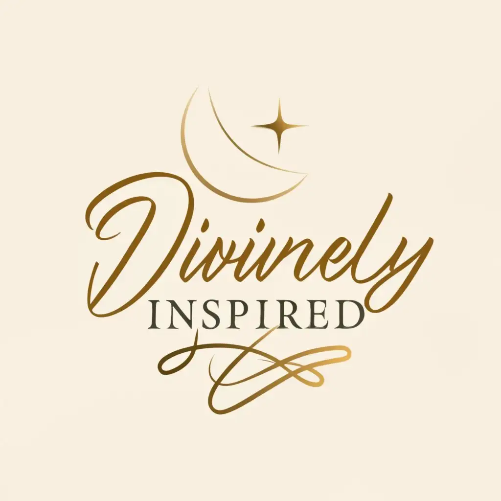 a logo design,with the text "Divinely Inspired", main symbol:moon light 



,Moderate,be used in Beauty Spa industry,clear background