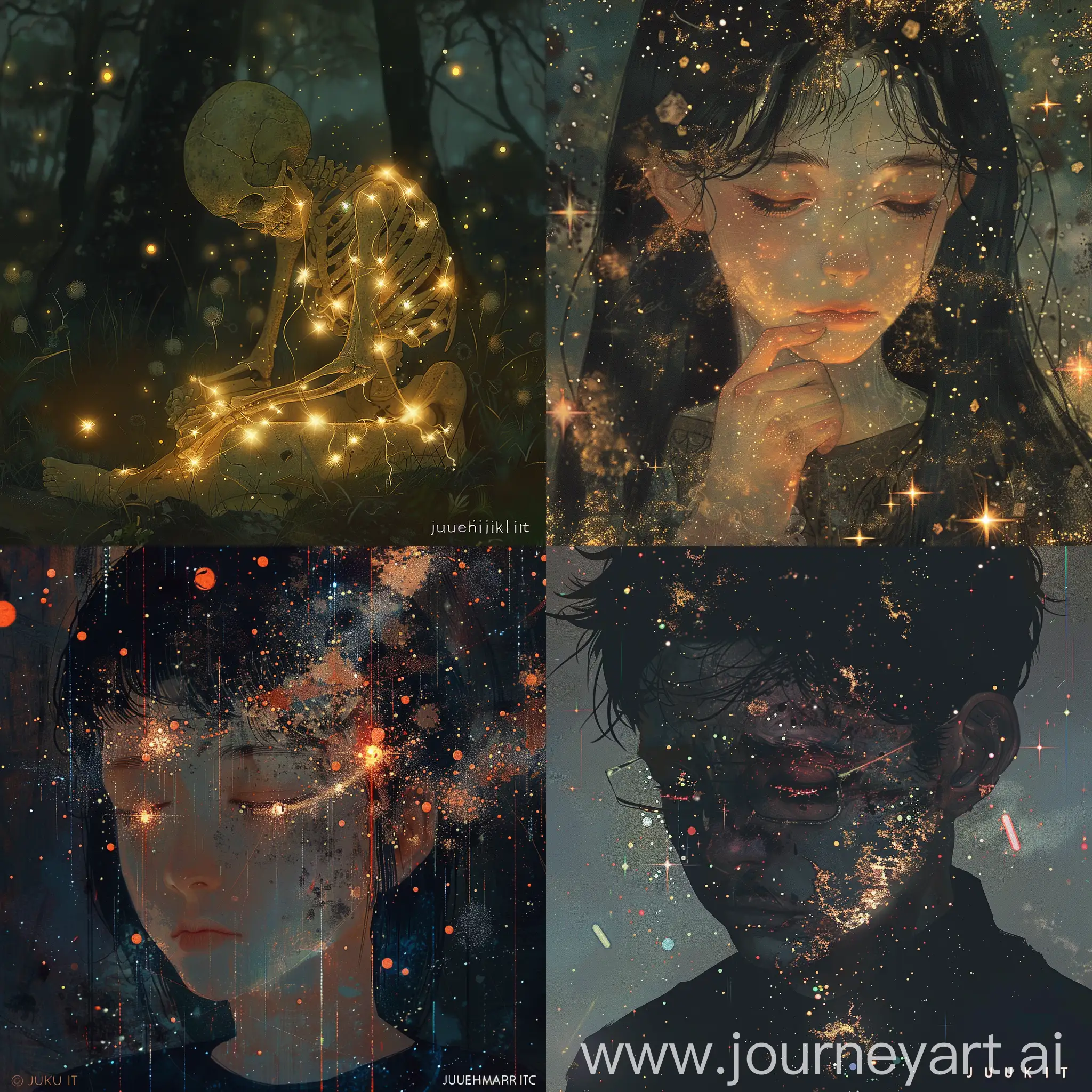 Surreal-Melancholy-Lost-Souls-Amidst-Glowing-Stars