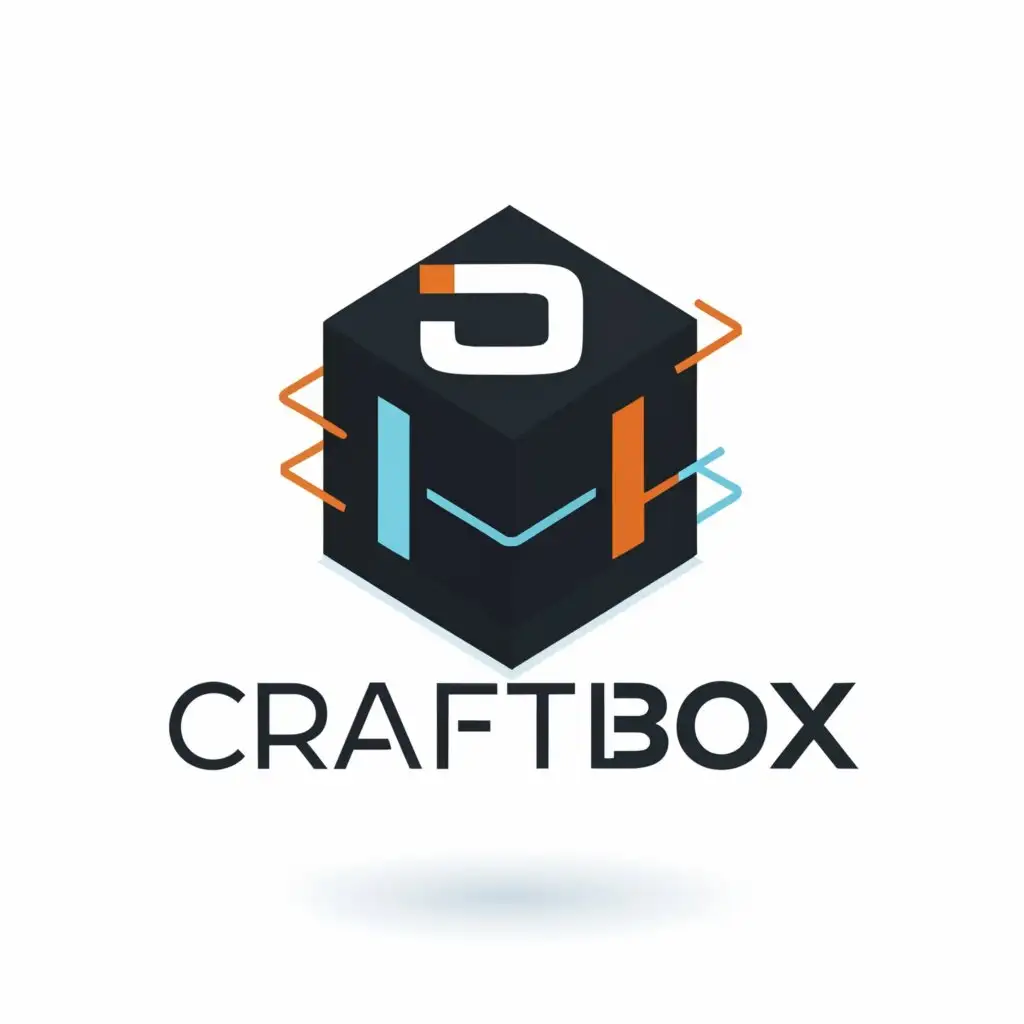 a logo design, with the text 'CRAFTBOX', main symbol: A BOX, Moderate, to be used in Technology industry, clear background, BOX should have movement lines on left side like speed lines, like a delivery logo