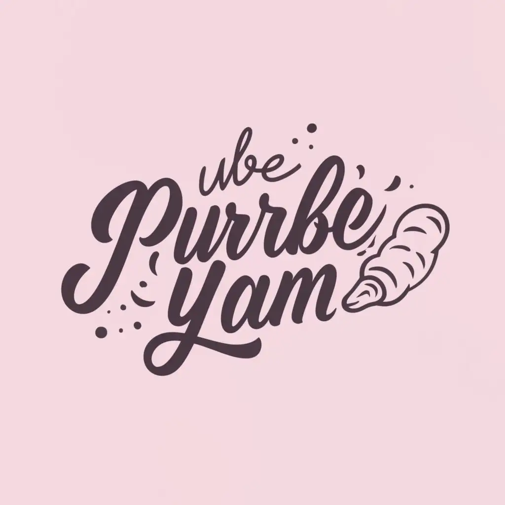 logo, ube, pastry, with the text "PURPLE YAM", typography