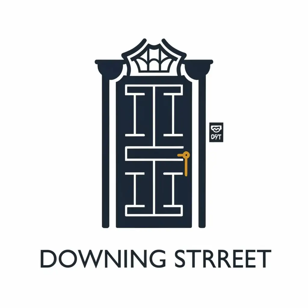 logo, Downing Street Door, with the text "Downing Street", typography, be used in Real Estate industry