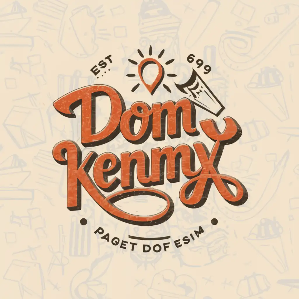 a logo design,with the text "Dom kenny", main symbol:MURAL,Moderate,be used in Entertainment industry,clear background