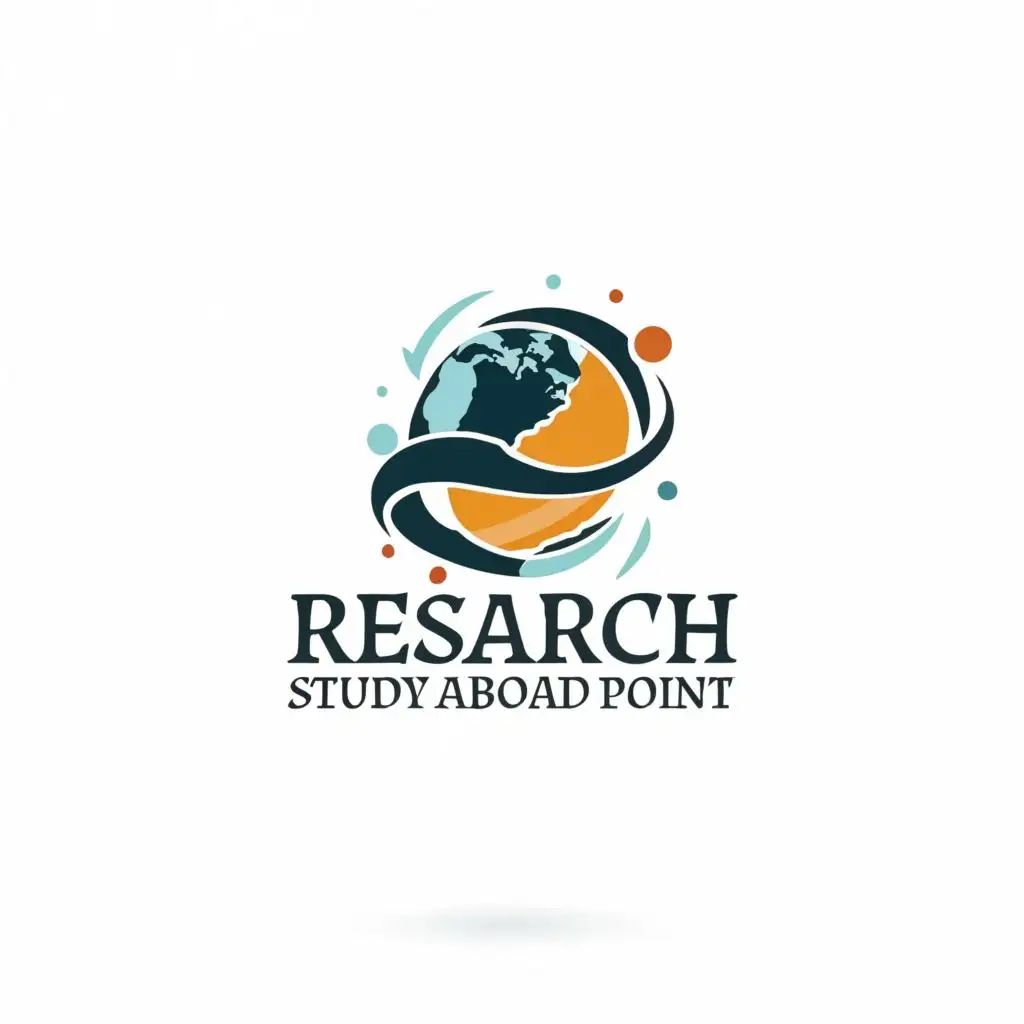 logo, Research, with the text "Research and Study Abroad Point", typography, be used in Education industry