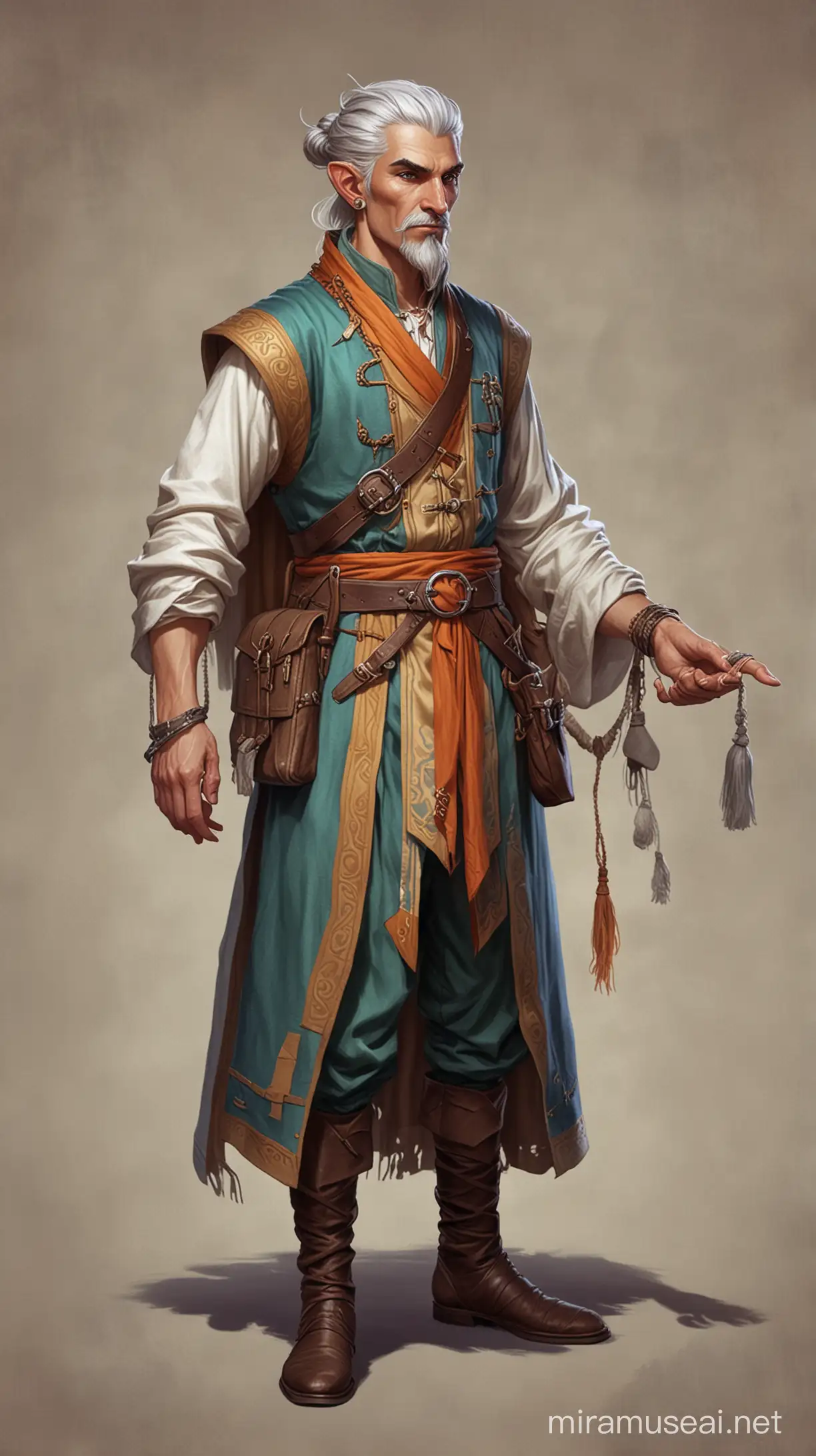 Dungeons and Dragons Male Changeling Textile Merchant Character Design