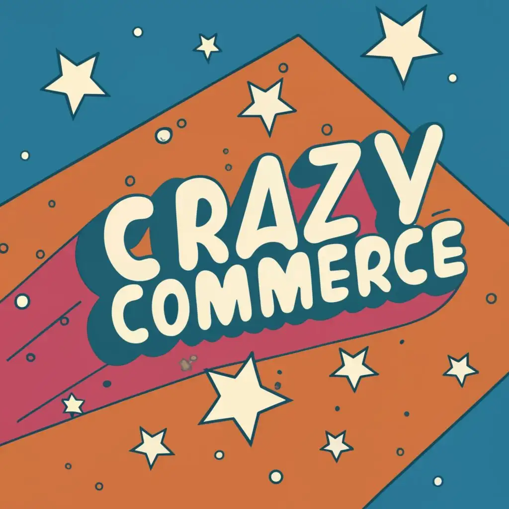 logo, commerce, with the text "crazy commerce", typography