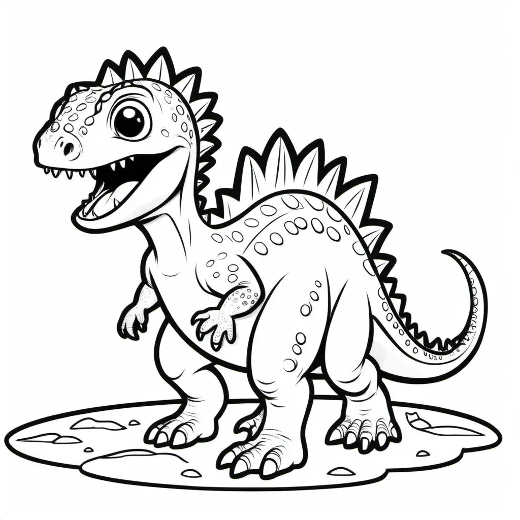 Animated Little Thescelosaurus Coloring Book in Black and White