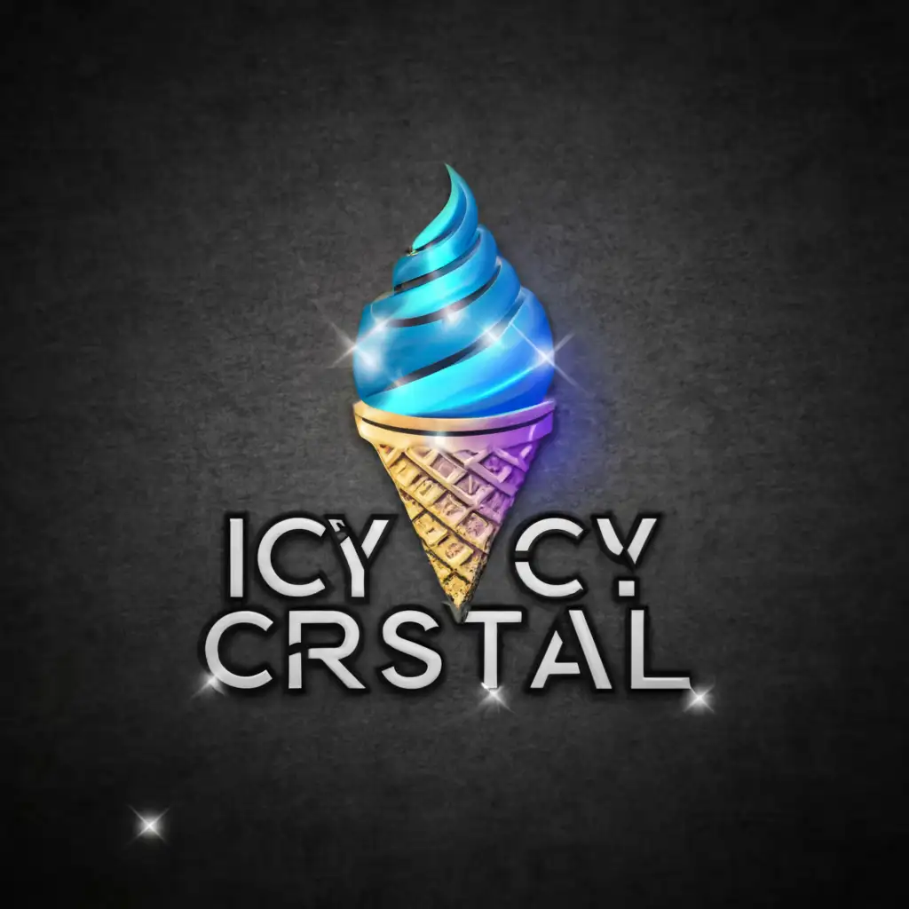 LOGO-Design-For-Icy-Crystal-Frosty-Ice-Cream-Emblem-on-a-Clear-Background