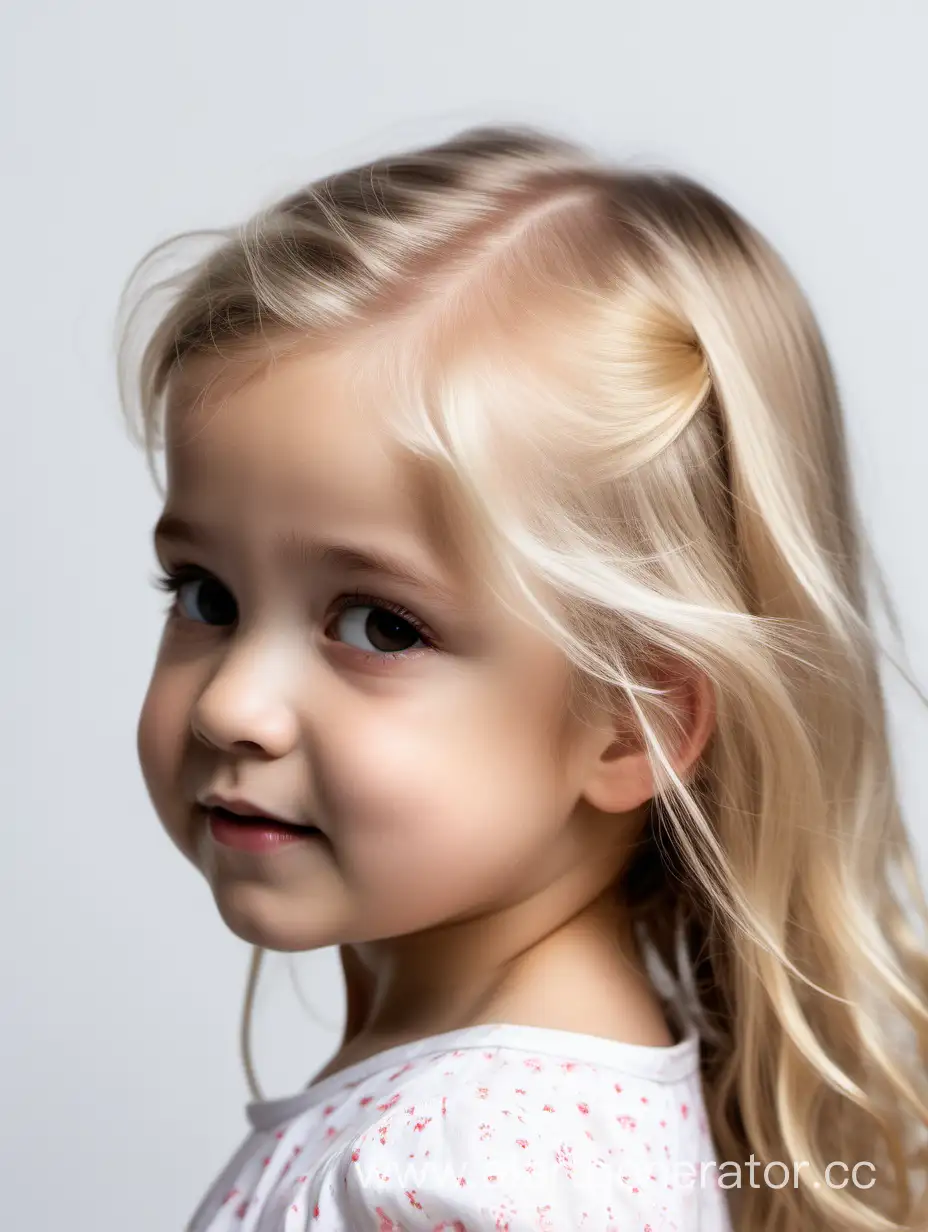 Adorable-CloseUp-Portrait-of-LightHaired-Little-Girl-on-White-Background