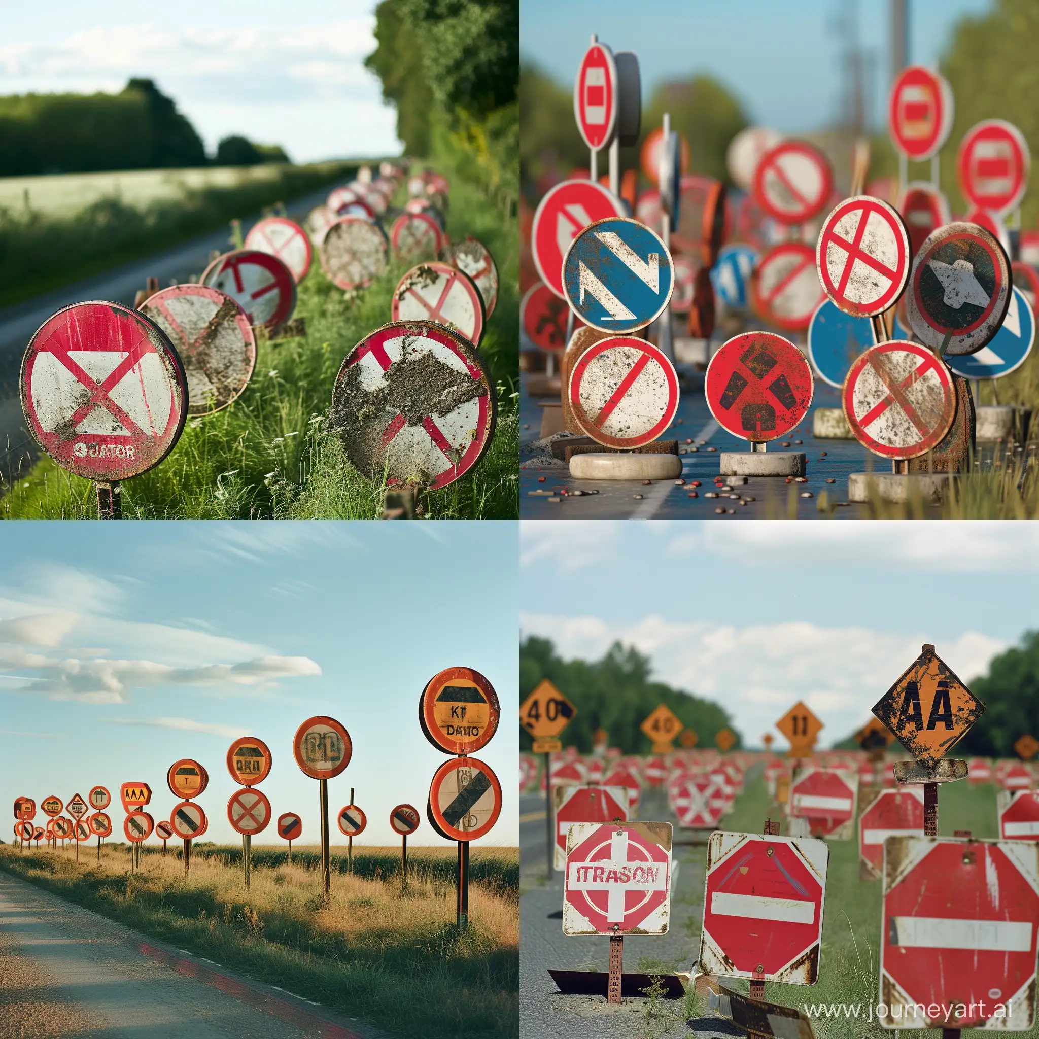 Vivid-Array-of-Road-Prohibition-Signs