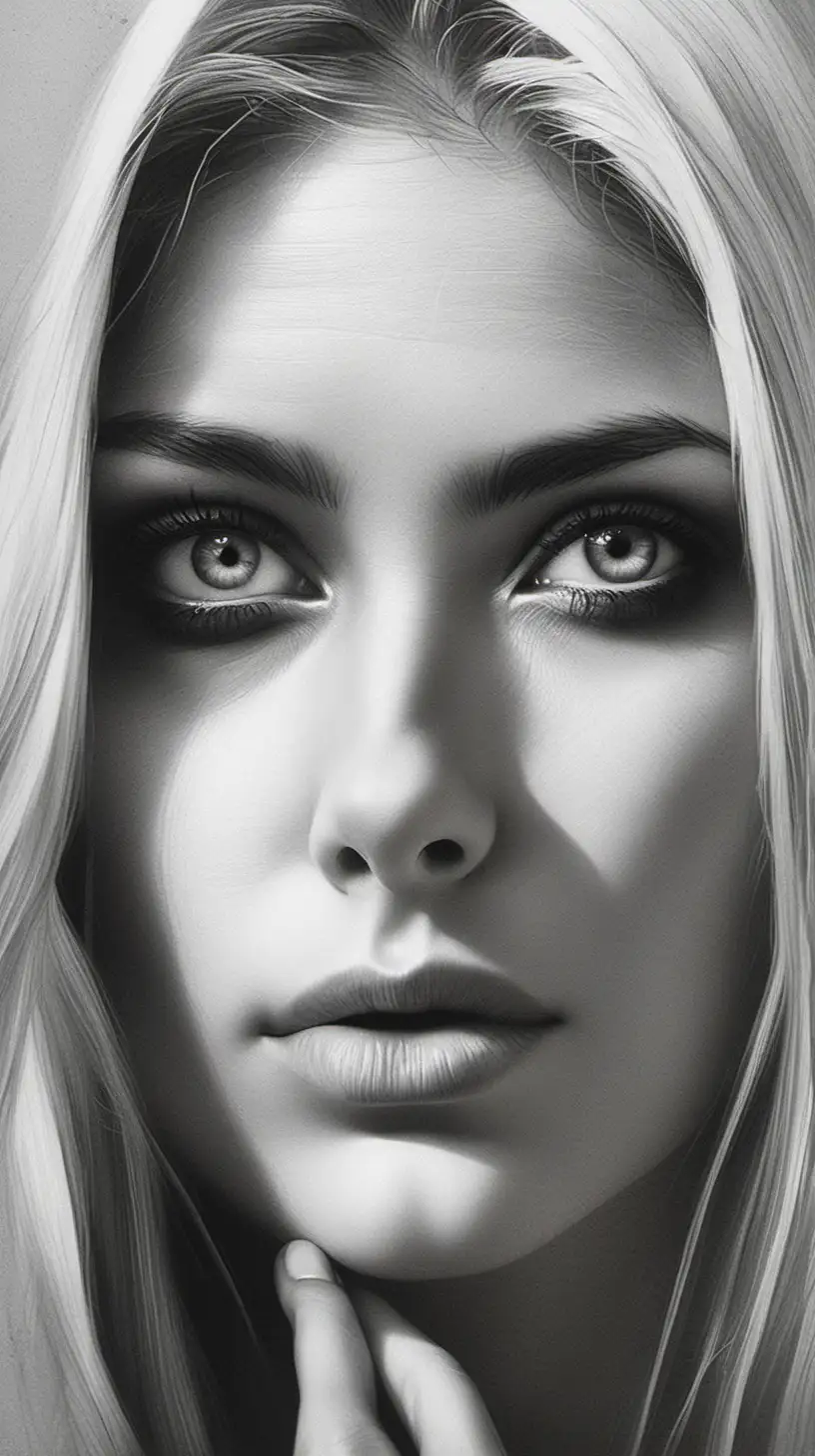 /imagine prompt :
[portrait]
black and white hyper real drawing portraying 
beautiful women head
women has beautiful eyes, bald
draws the subject’s natural beauty and personality with stunning realism
full head ,neck  in the box
without shoulders