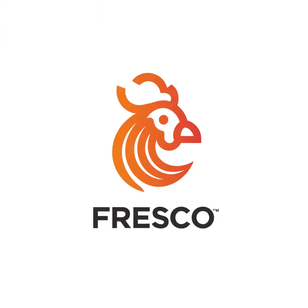 a logo design,with the text "fresco", main symbol:rooster head,Minimalistic,be used in Restaurant industry,clear background