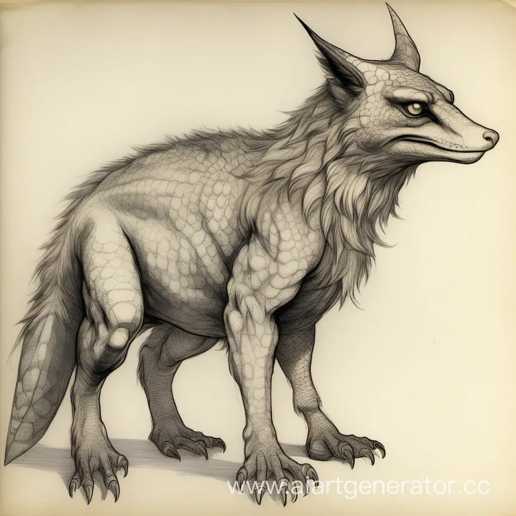Majestic-Chimera-Mythical-Creature-with-Lizard-Fox-and-Eagle-Features