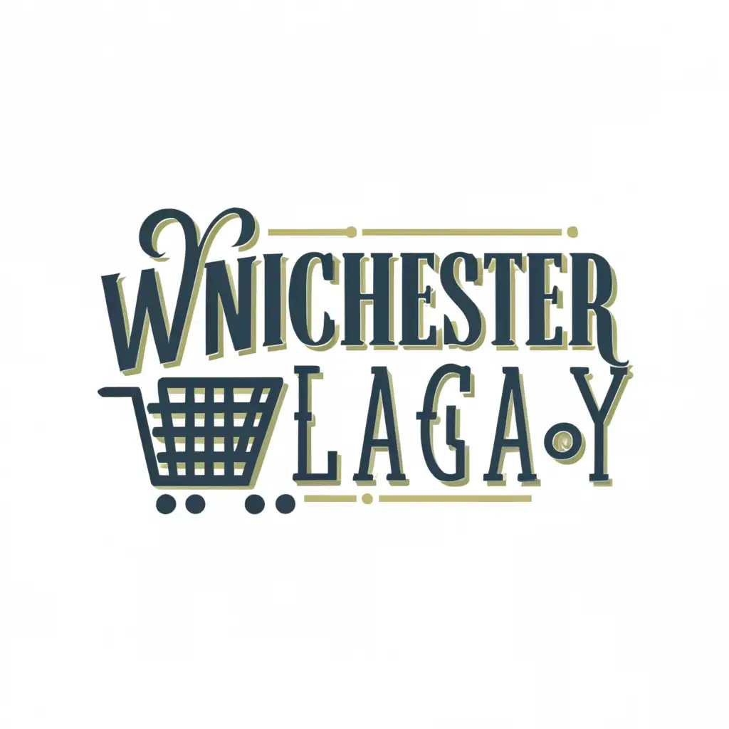 LOGO-Design-For-Winchester-Legacy-Sleek-Shopping-Cart-Emblem-on-Clean-Background