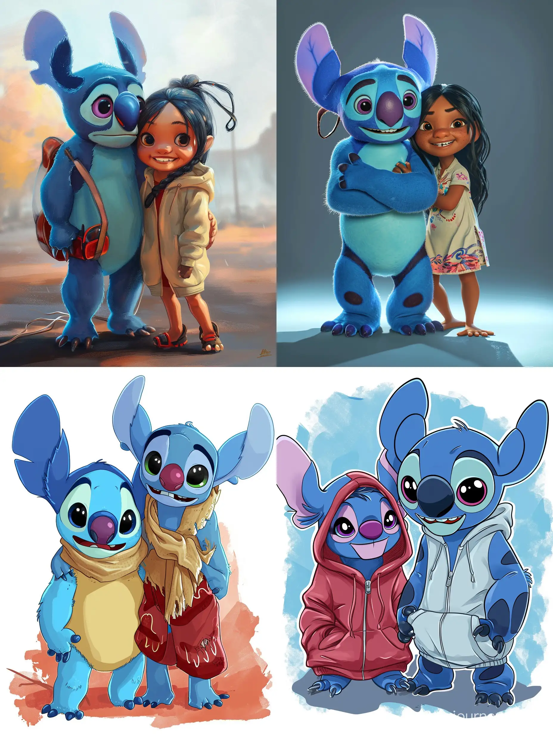 Adorable Character Stitch and His Girlfriend in a Charming Scene ...