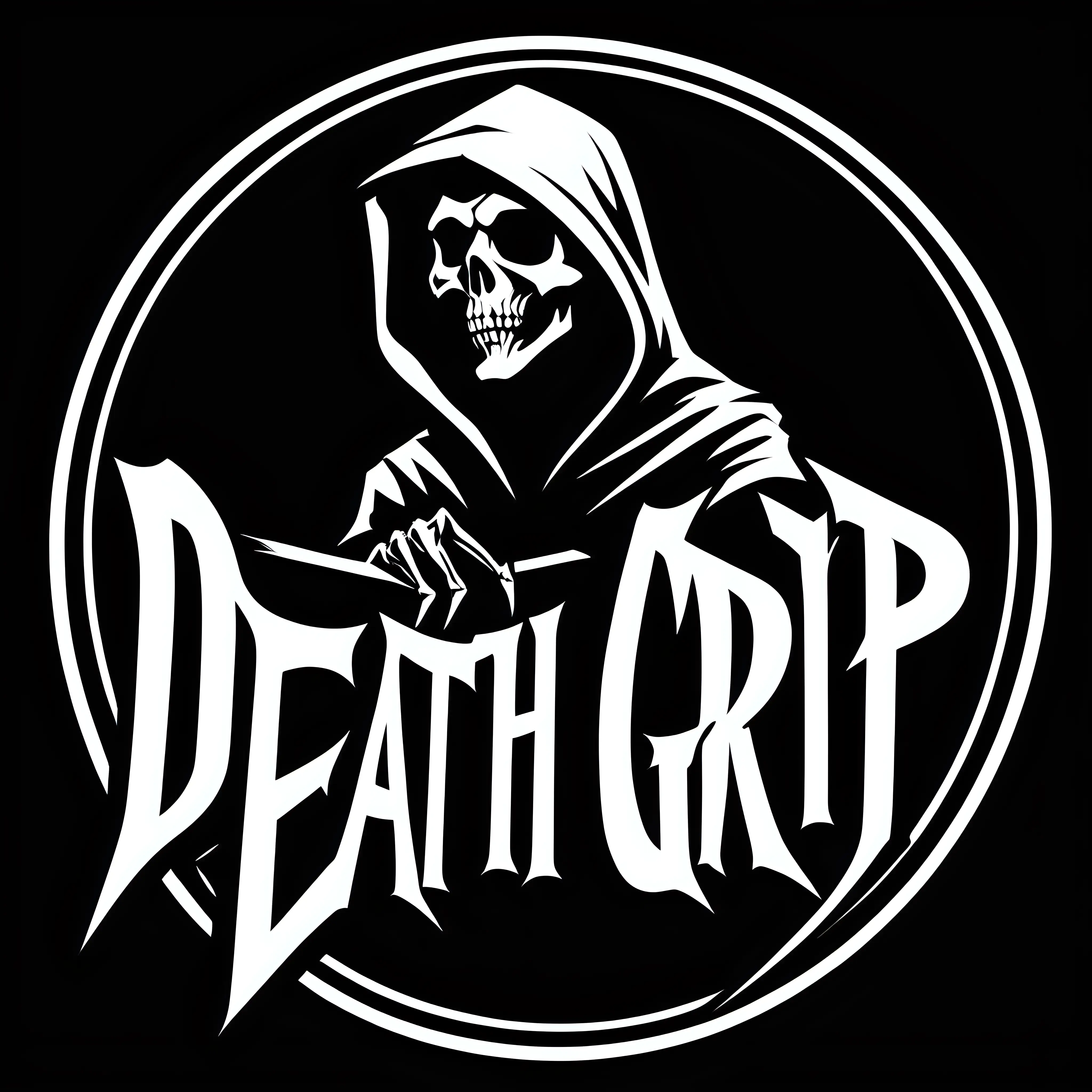 Grim Reaper Death Grip Stencil Minimalist Jim Phillips Style Vector Art