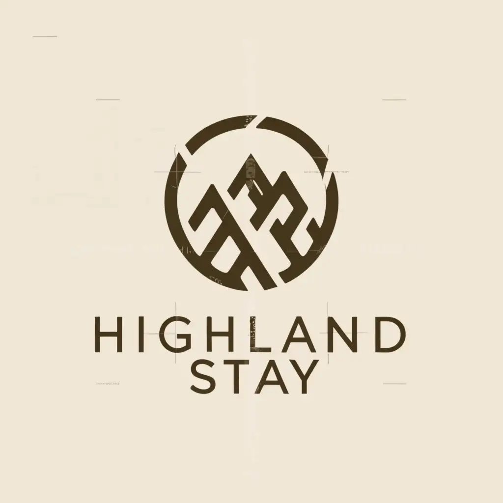 a logo design,with the text "Highland stay", main symbol:Mountain,Minimalistic,be used in Home Family industry,clear background