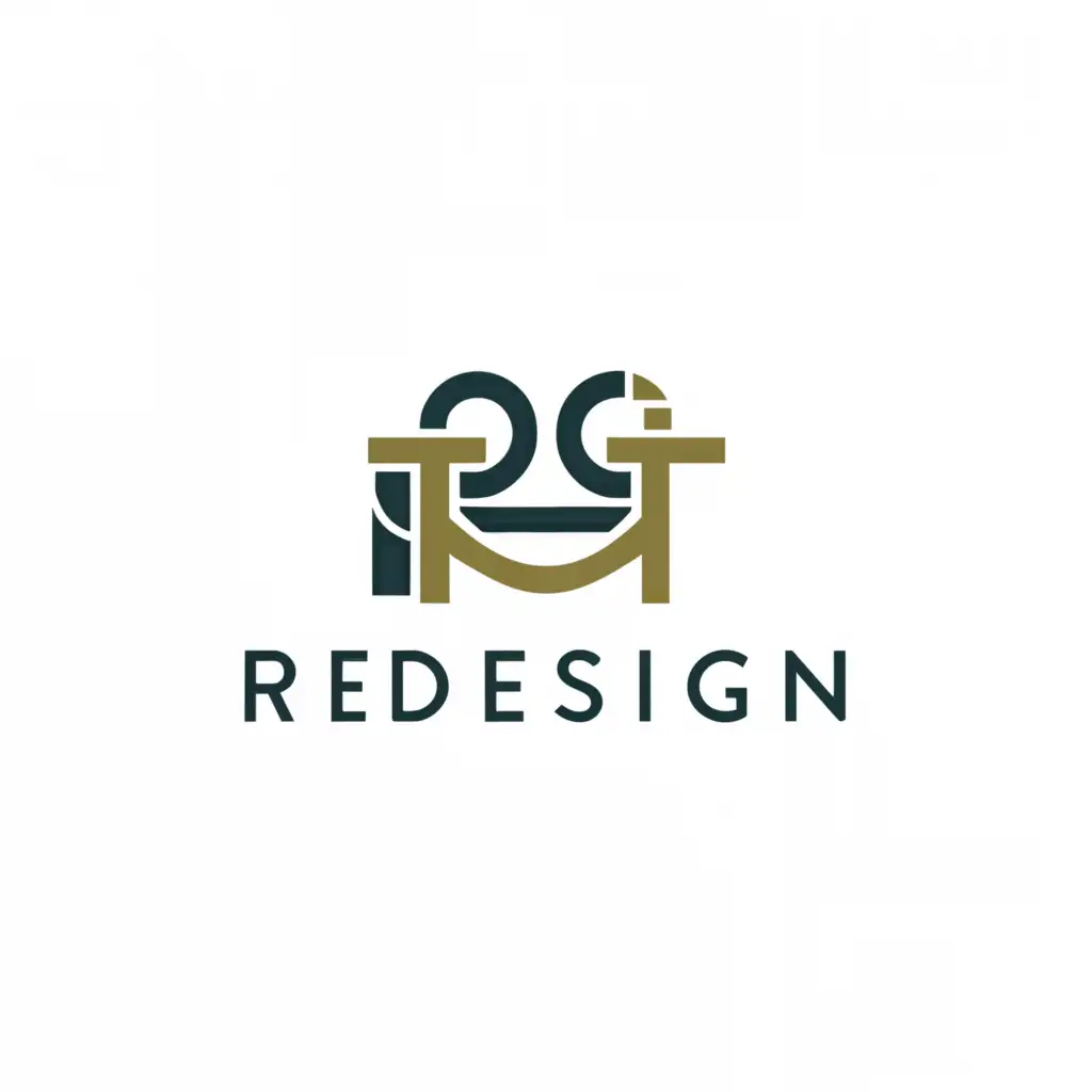 a logo design,with the text "Redesign", main symbol:Furniture,Moderate,be used in Real Estate industry,clear background