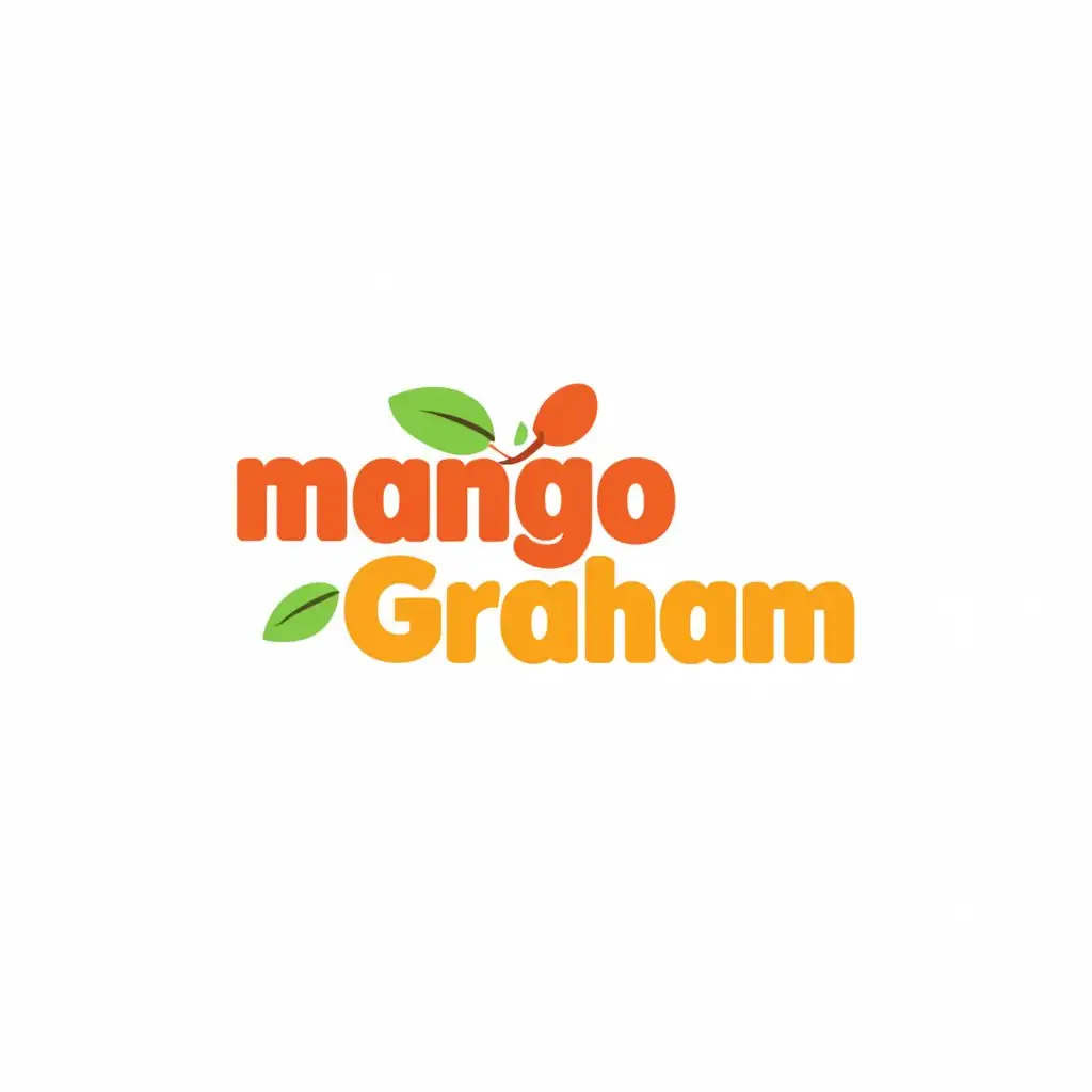 a logo design,with the text "Mango Graham", main symbol:mango and graham,Minimalistic,clear background