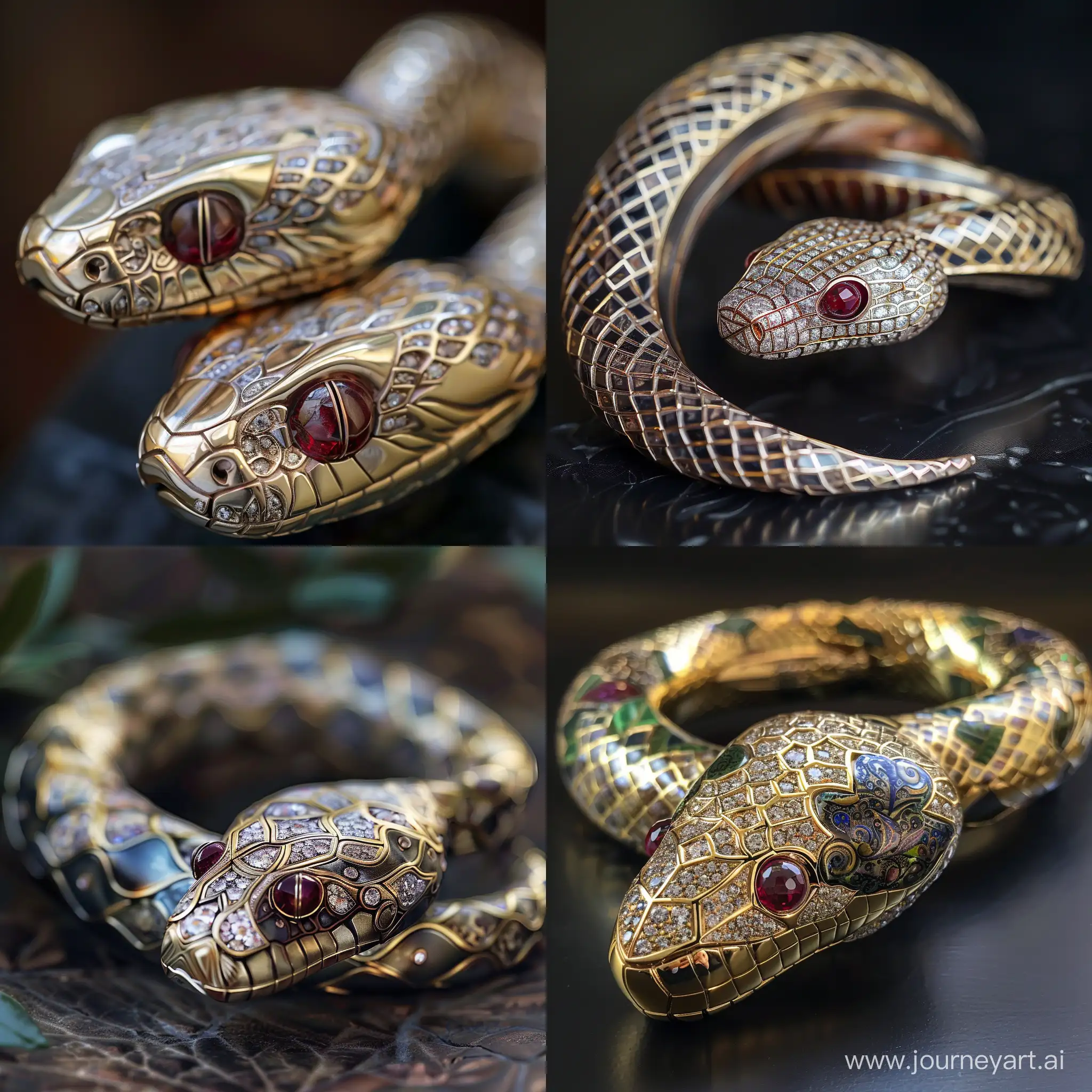 Exquisite-Art-Nouveau-Snake-Bracelet-with-Ruby-Eyes