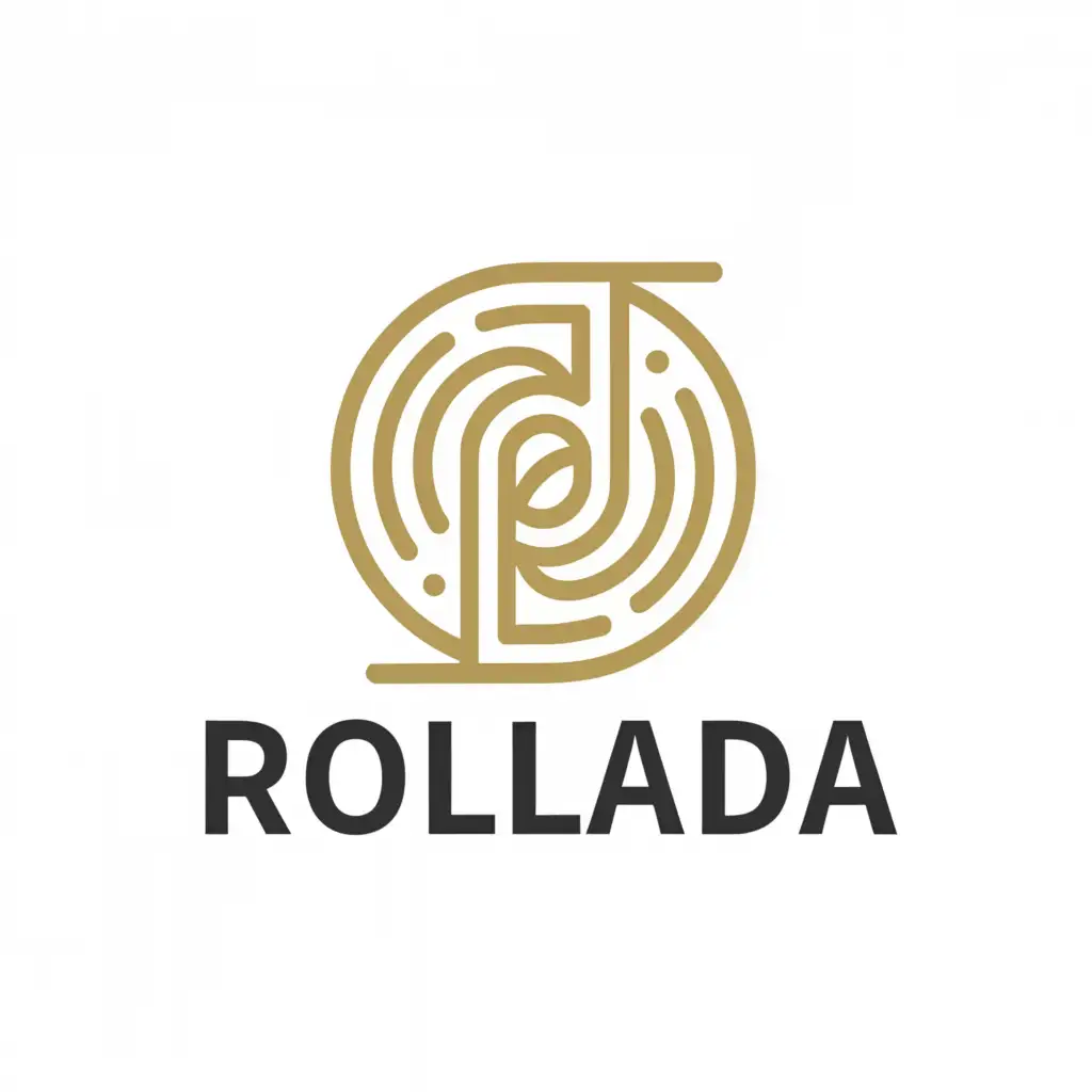 a logo design,with the text "rollada", main symbol:Roulade in the text,Minimalistic,clear background