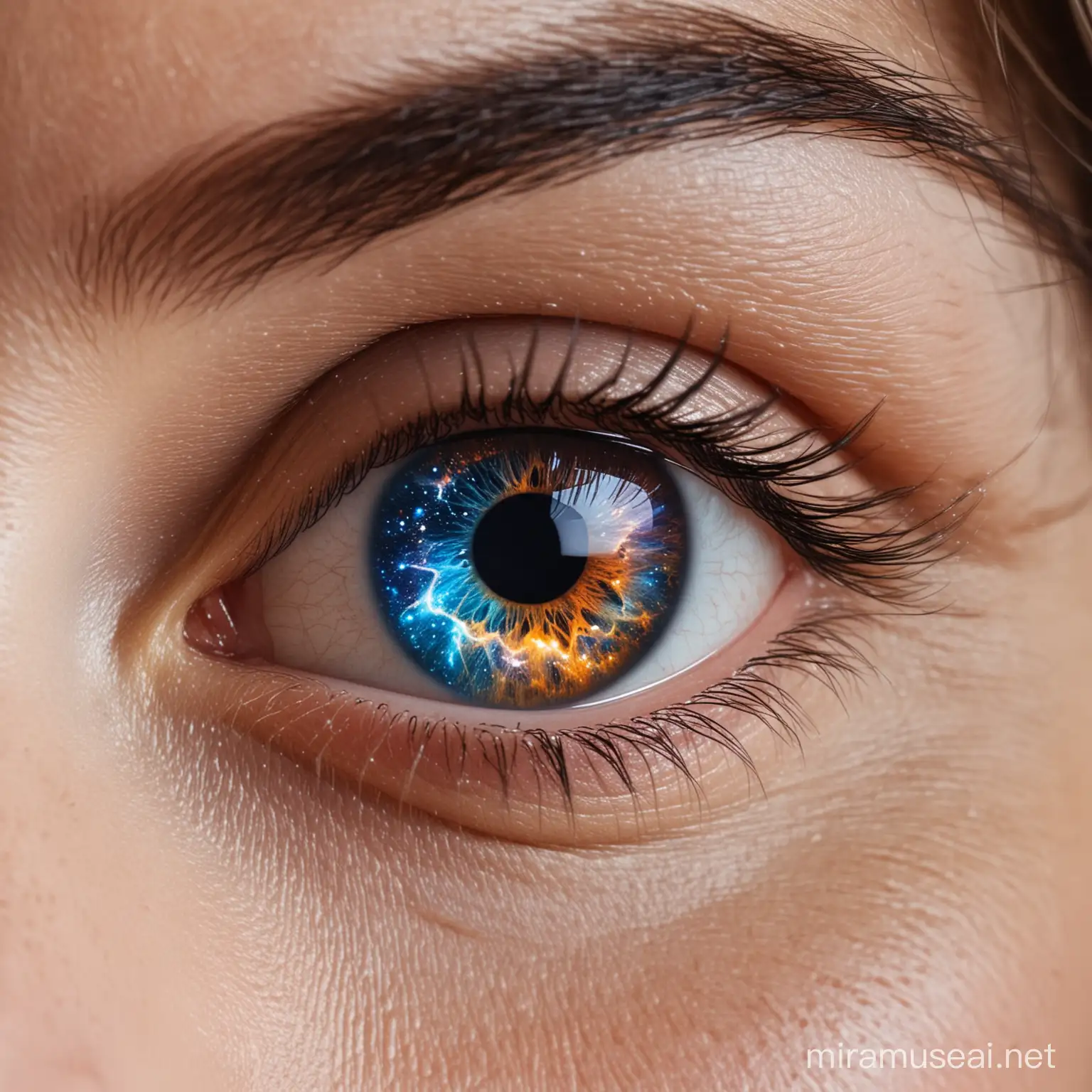 The universe in a women eye,big eye focused 