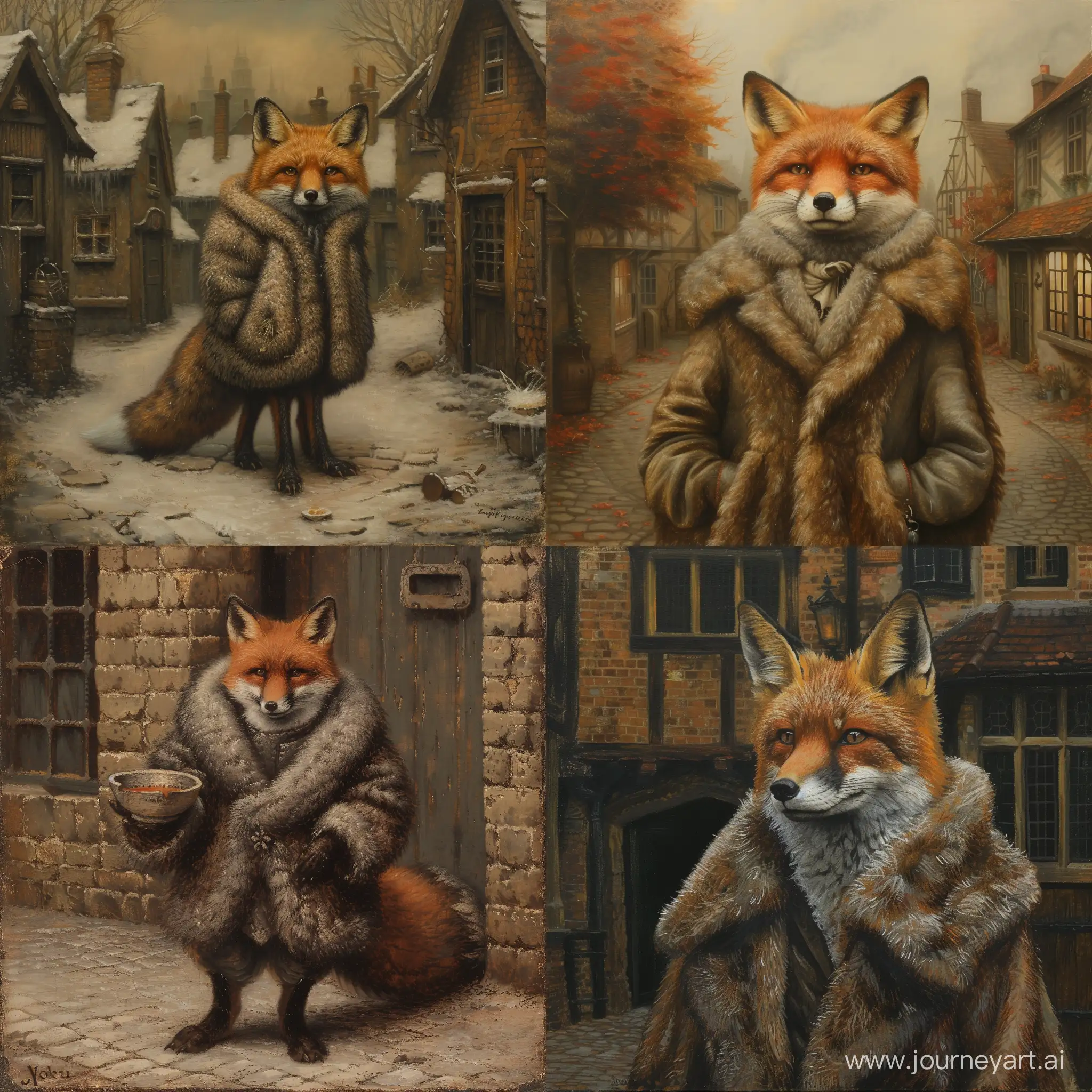 Benevolent-Fox-in-Fur-Coat-Seeks-Alms-in-Hamlets