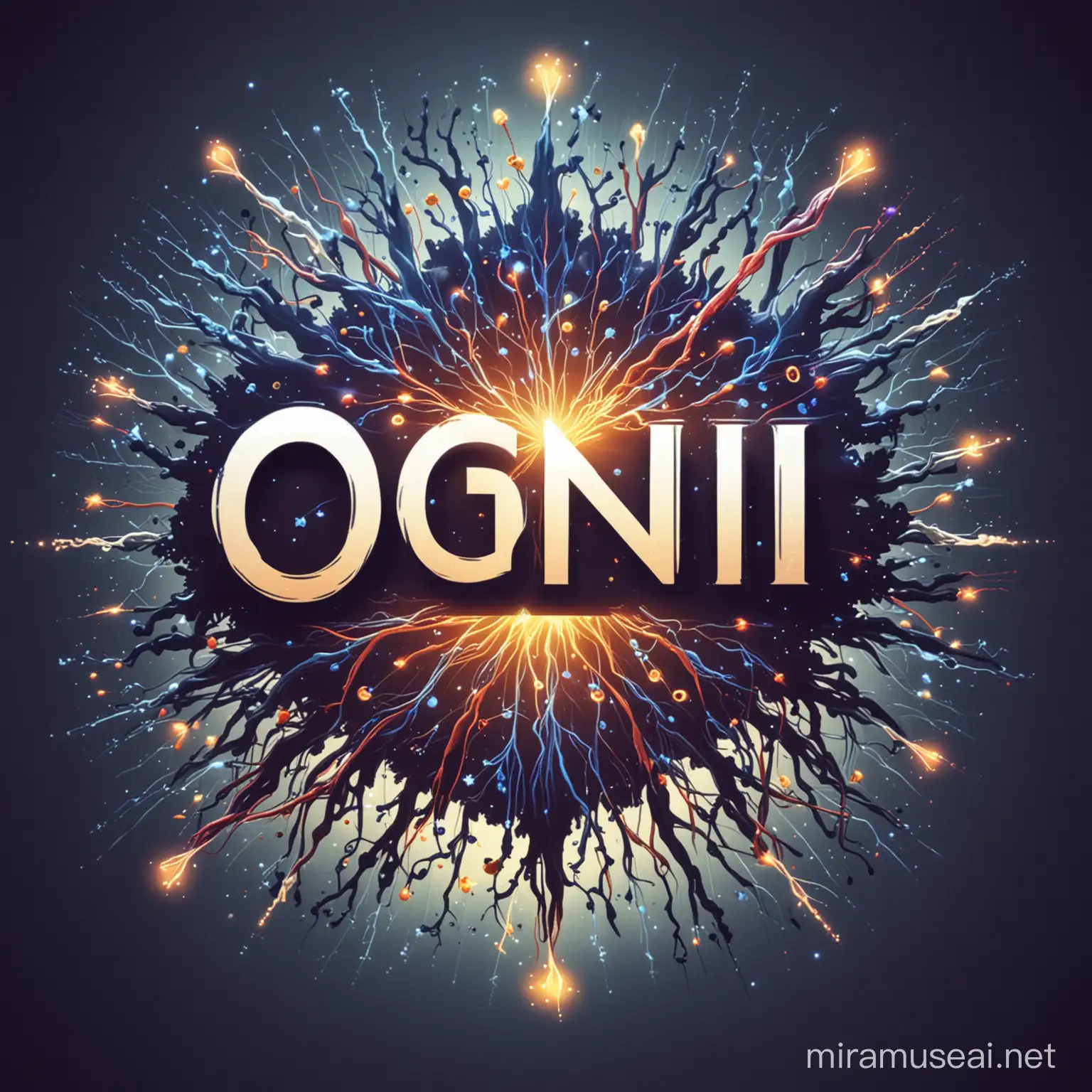 OGNI Educational Center Logo Glowing Neurons and Fireworks