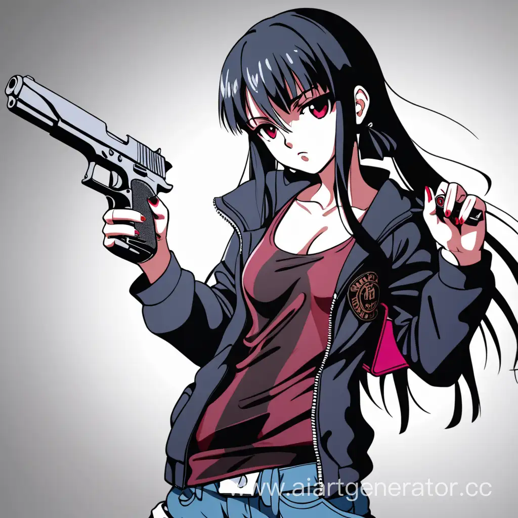 Anime-Gangsta-Girl-Poses-with-Firearm-in-Stylish-Fashion