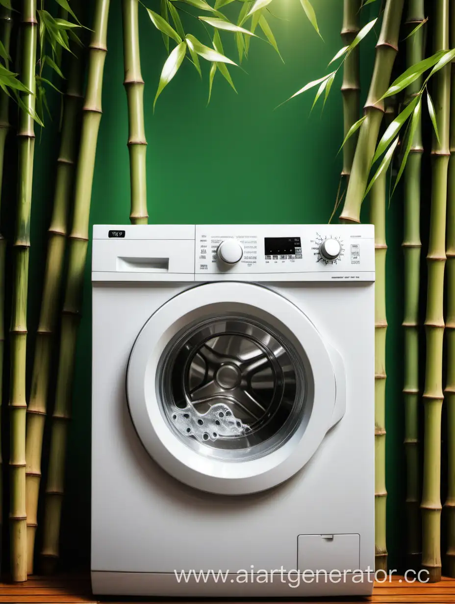 Efficient-Laundry-Washing-Machine-Amidst-Serene-Bamboo-Surroundings